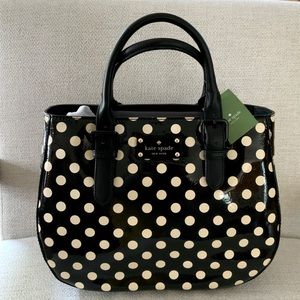 NWT Kate Spade B&W polka dot handbag